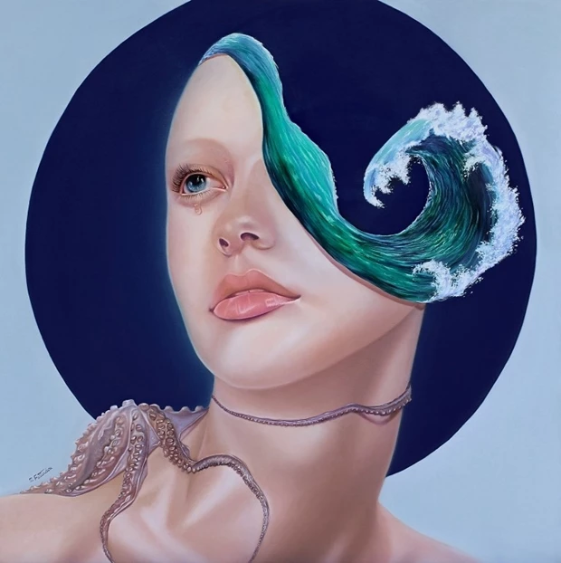 ''Breath of wind'', 90x90cm, oil on canvas, 2020