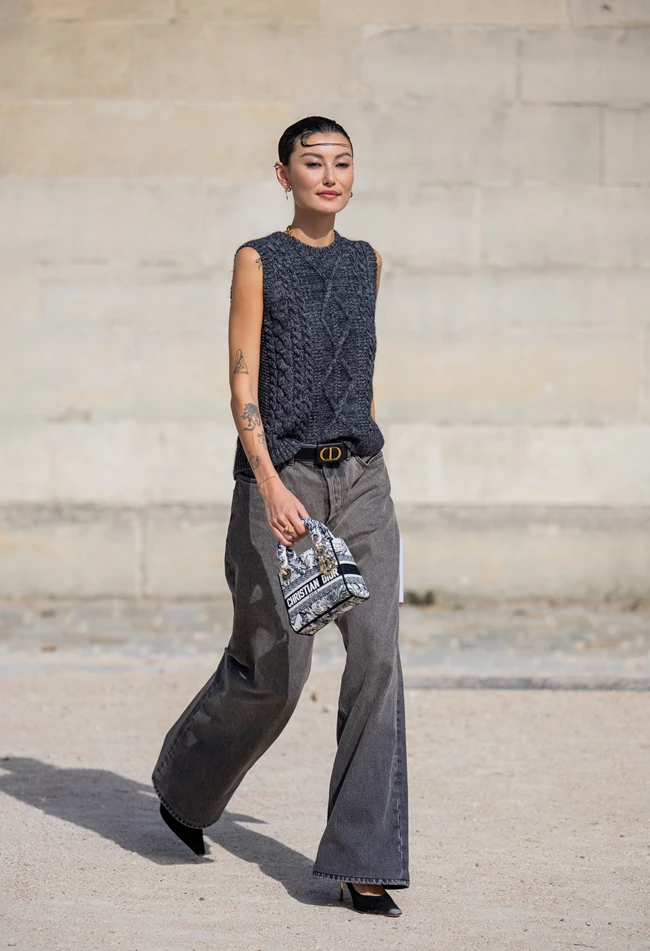 γκρι denim street style