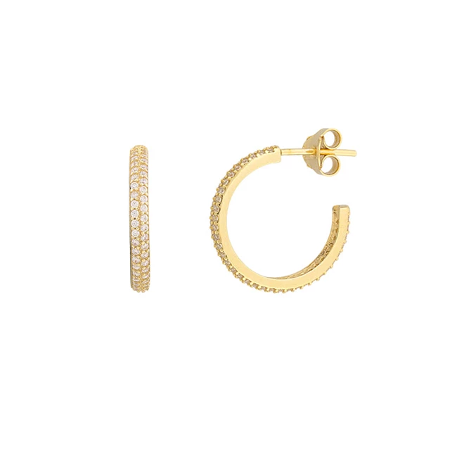 Χρυσοί κρίκοι με ζιργκόν Al'Oro