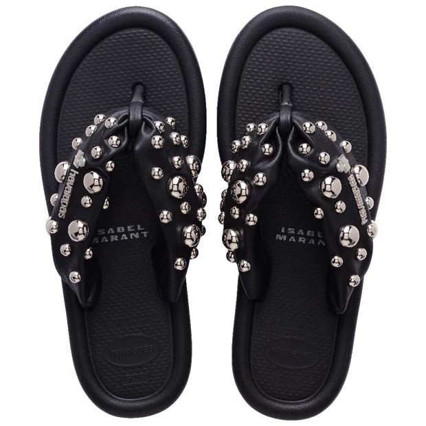 Havaianas x Isabel Marant: puffed σαγιονάρες με τρουκς μαύρες
