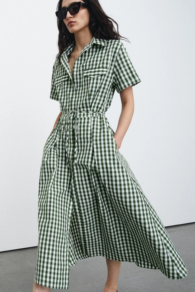 Zara gingham φόρεμα