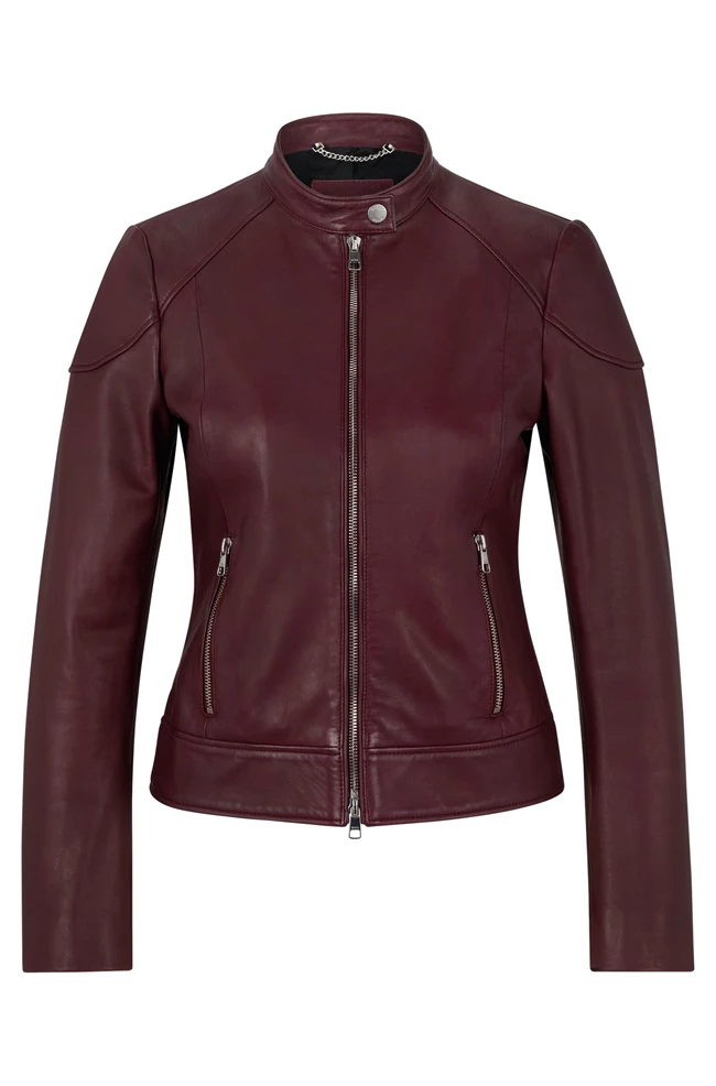 Δερμάτινο τζάκετ με φερμουάρ BOSS, attica.