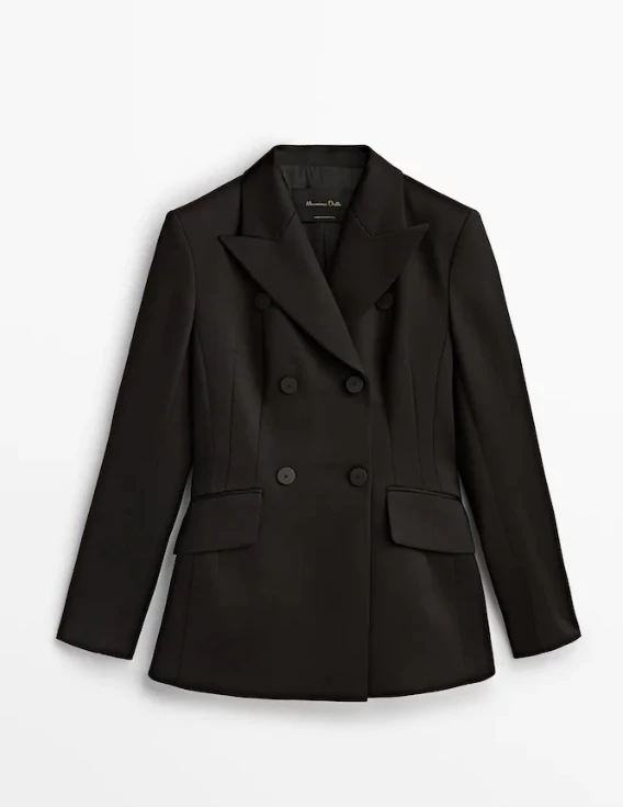 Μαύρο tailored σακάκι Massimo Dutti