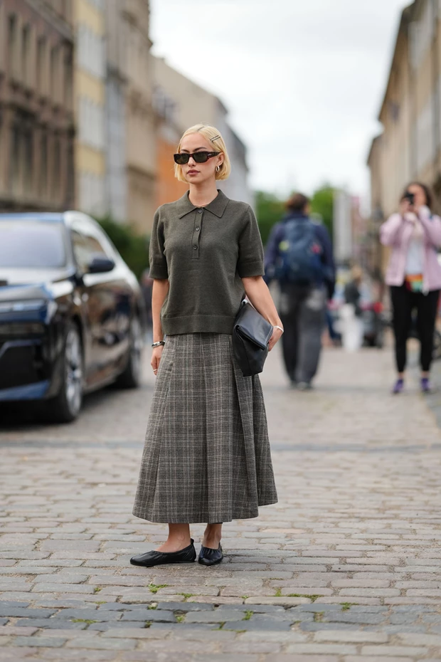 καρό μίντι φούστα