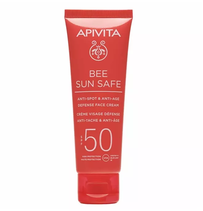 Bee Sun Safe Anti-Spot & Anti-Age Face Cream SPF50, APIVITA (στα φαρμακεία)