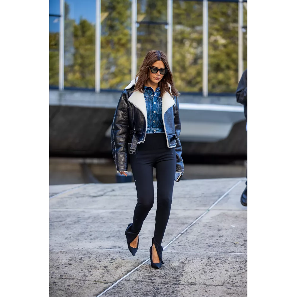 Shearling biker jacket