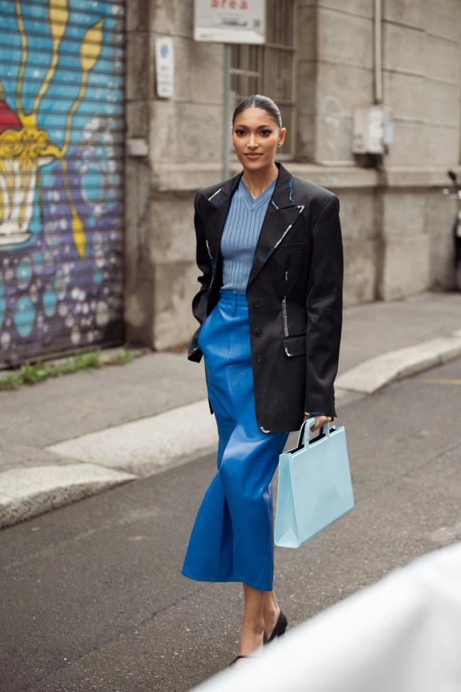 γαλάζιο και μπλε street style