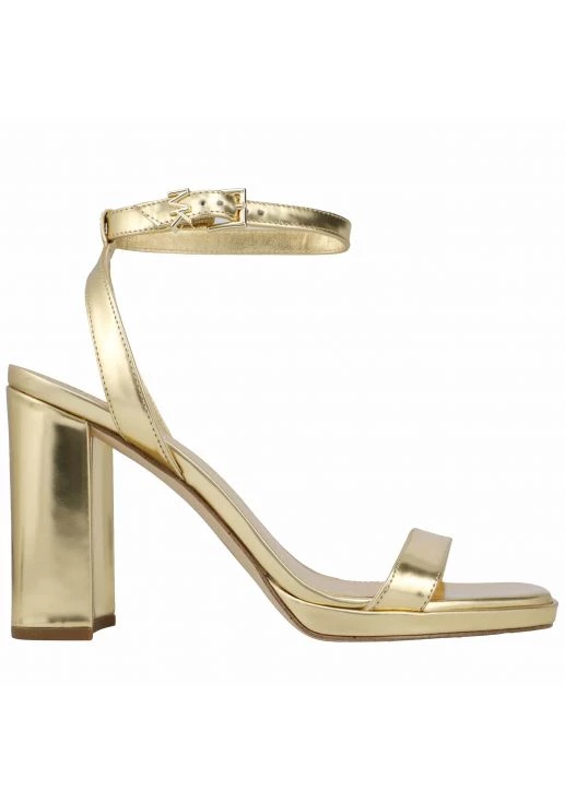 Χρυσά πέδιλα με χοντρό τακούνι MICHAEL Michael Kors, kalogirou.com