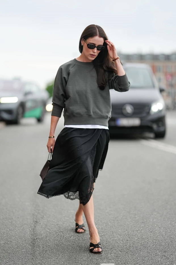 slip dress layering
