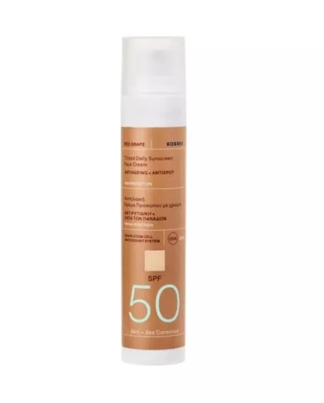 Red Grape Tinted Daily Sunscreen Face Cream SPF50, KORRES (στα φαρμακεία)
