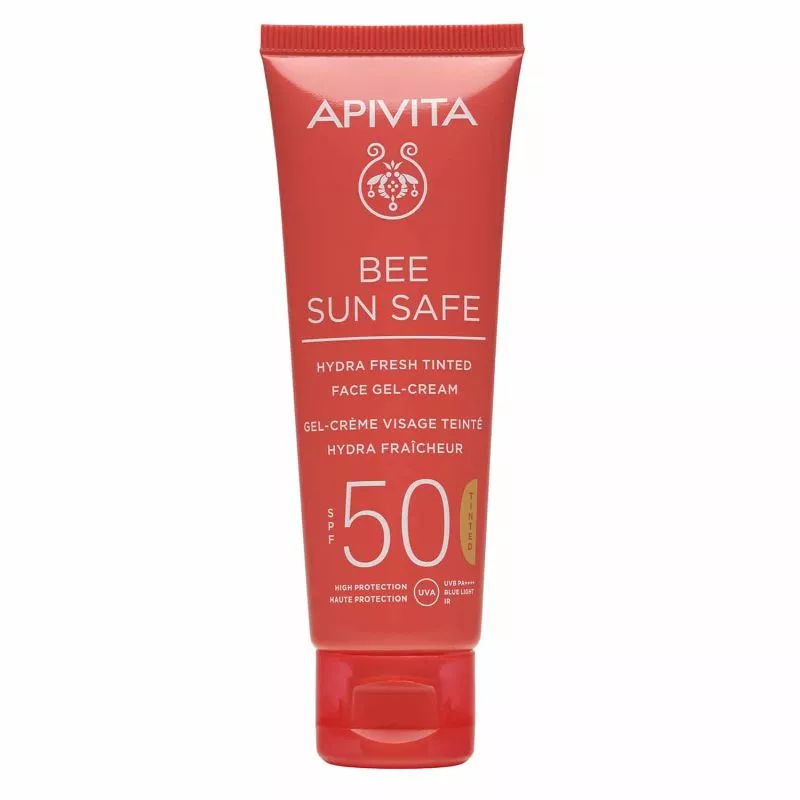 Bee Sun Safe Ενυδατική Κρέμα-Gel Προσώπου Με Χρώμα SPF50, APIVITA (στα φαρμακεί)