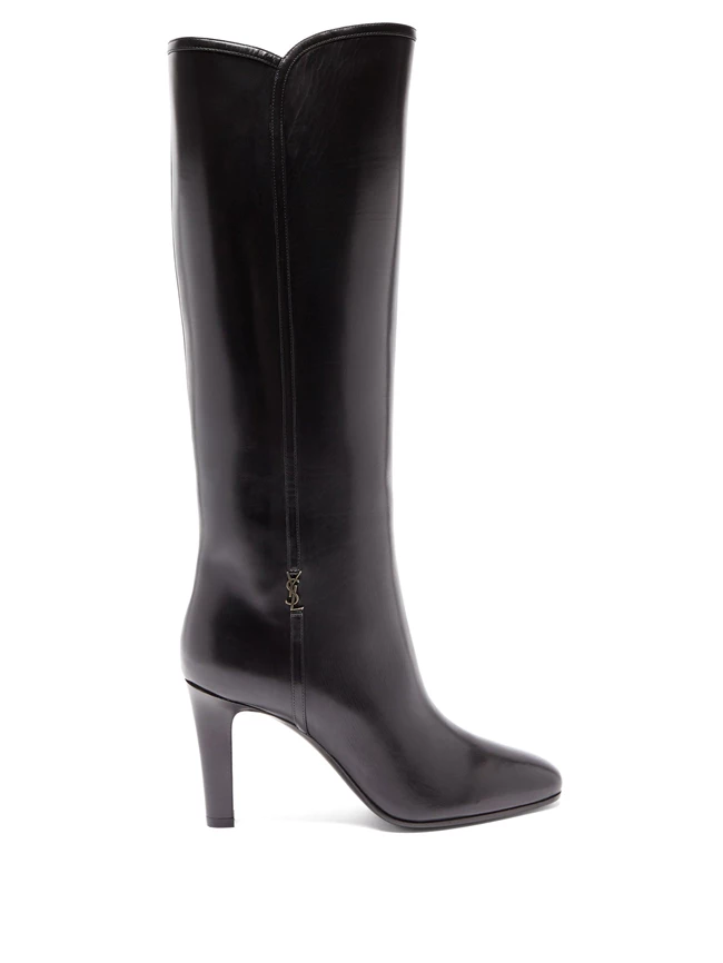 Knee high δερμάτινες μπότες, Saint Laurent.