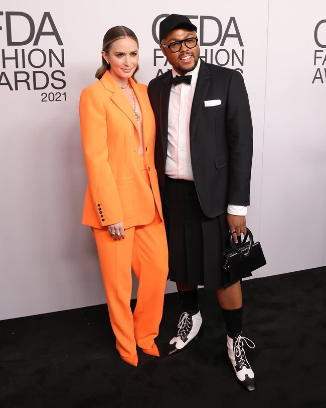 Emily Blunt and Christopher John Rogers CFDA 2021