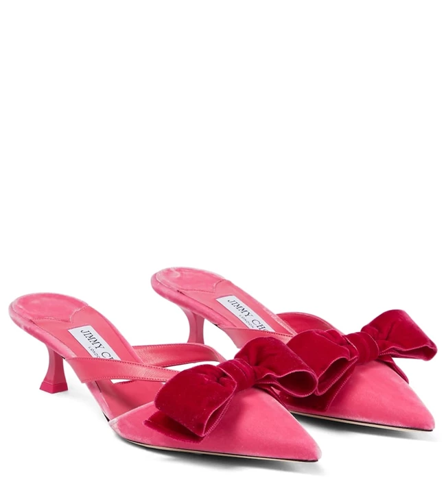 "Flaca 50" βελούδινα mules, Jimmy Choo.