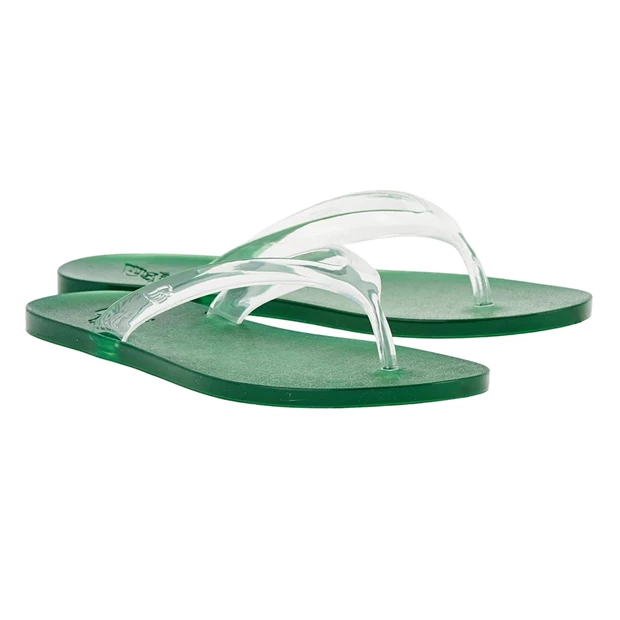 Jelly flip flop clear green, Ancient Greek Sandals.