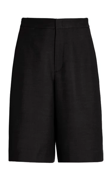 Λινό σορτς σε μαύρη απόχρωση Vince