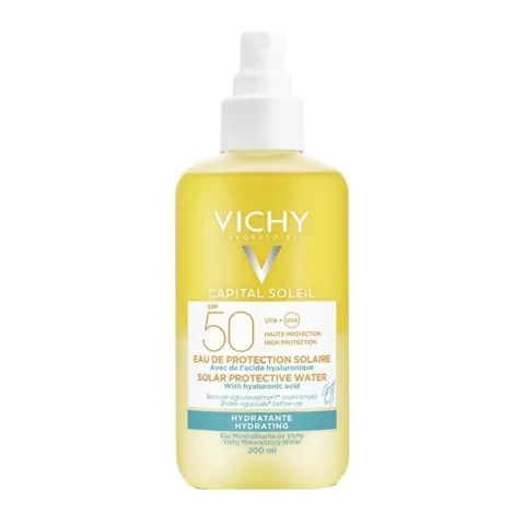 Αντηλιακό νερό υψηλής προστασίας, Capital Soleil Protective Water Hydrating SPF50, Vichy (στα φαρμακεία)