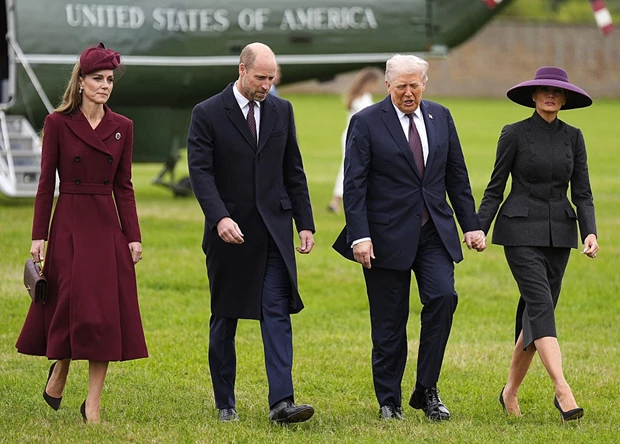 Trumps’s arrival at Windsor Castle.