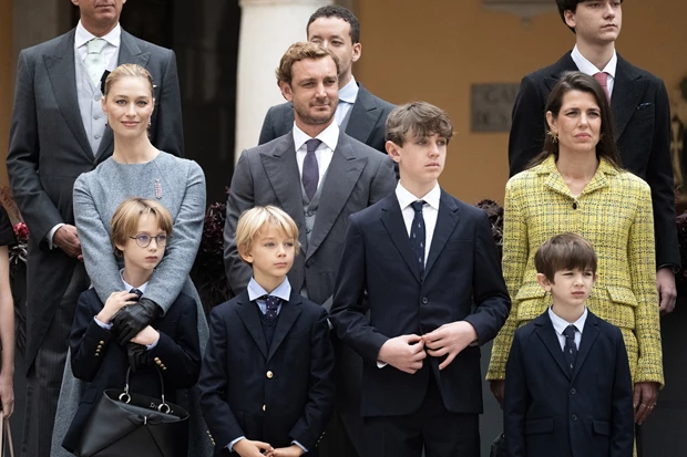 Beatrice Borromeo, Francesco Carlo Albert Casiraghi, Stefano Ercole Carlo Casiraghi, Pierre Casiraghi, Raphael Elmaleh, Balthazar Casiraghi-Rassam and Charlotte Casiraghi