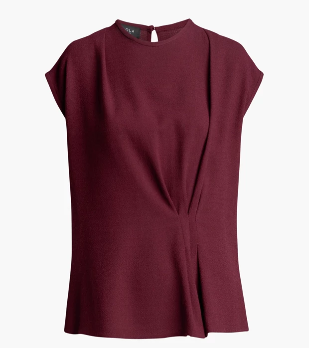 Top με πτυχώσεις σε wool blend κρεπ, LOLA.