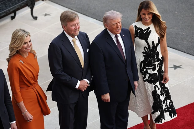 Donald Trump, Melania Trump, βασιλικό ζεύγος Ολλανδίας