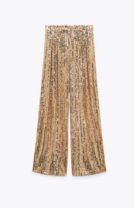 Φαρδύ παντελόνι με πούλιες, Zara.