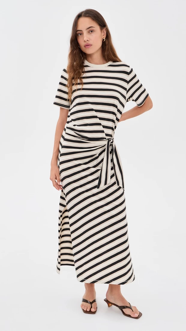 Slub Stripe ριγέ midi T-shirt φόρεμα, Rag & Bone