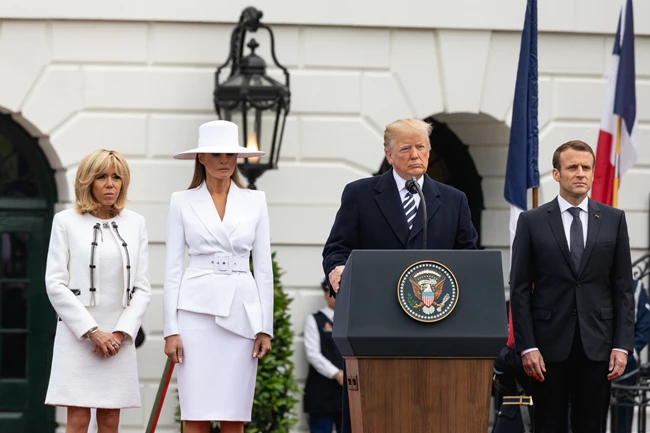 Melania Trump - Donald Trump - Emmanuel Macron - Brigitte Macron