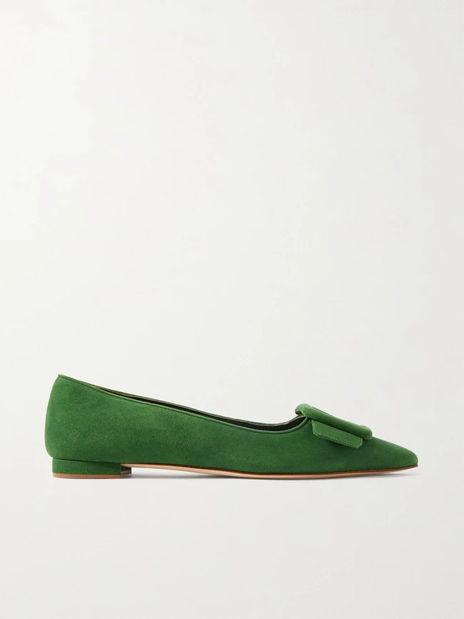 Σουέτ μυτερές γόβες "Maysale", Manolo Blahnik.