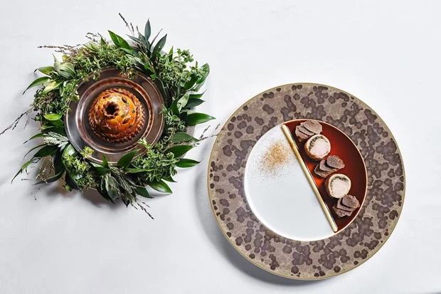 Ένα από τα Michelin-starred πιάτα του Tudor Hall Restaurant