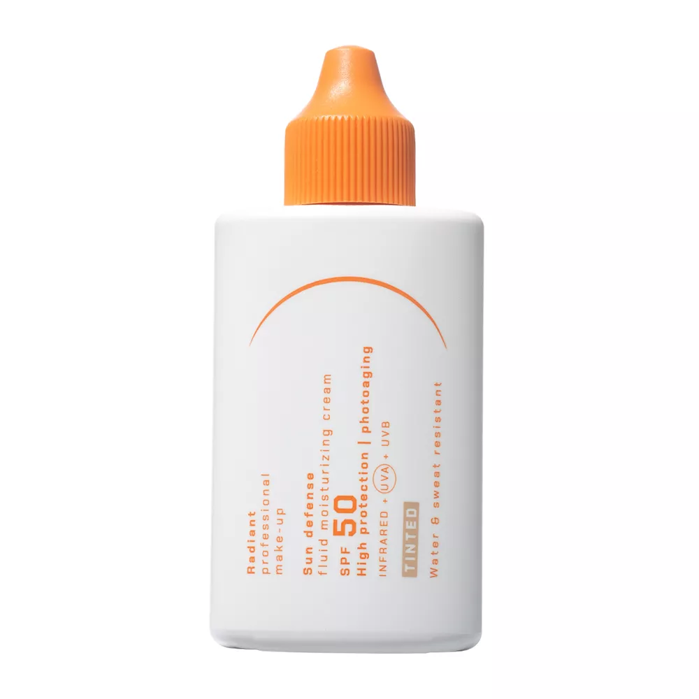 Αντηλιακή κρέμα με υαλουρονικό οξύ, Sun Defense Fluid Moisturizing Cream SPF50 Tinted, Radiant Professional