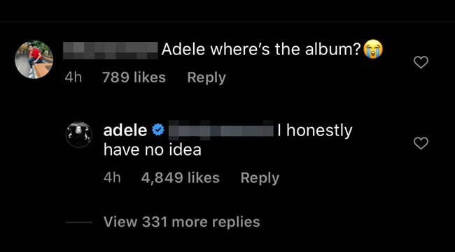adele comment