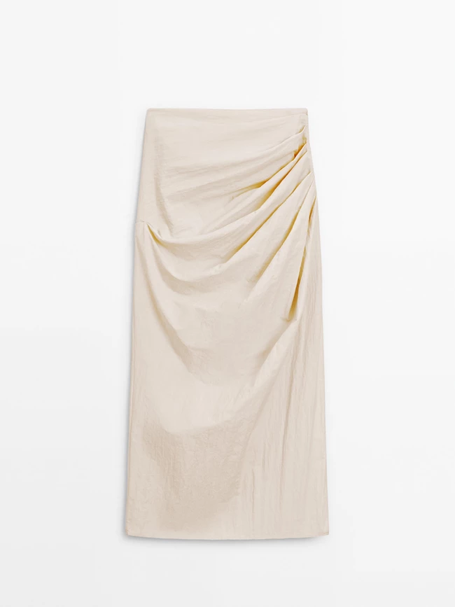 Μακριά φούστα με ντραπέ λεπτομέρεια - Limited Edition, Massimo Dutti.