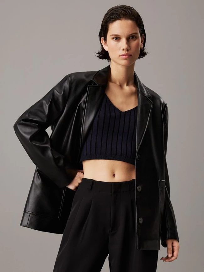 Ανετο σακάκι από συνθετικό δέρμα, Calvin Klein.
