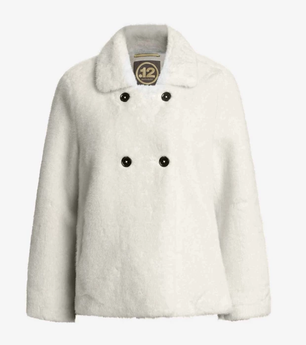 Ζακέτα οvercoat σταυρωτή σε faux-fur, LOLA.