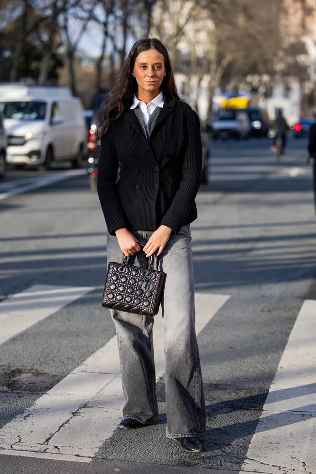 γκρι denim street style