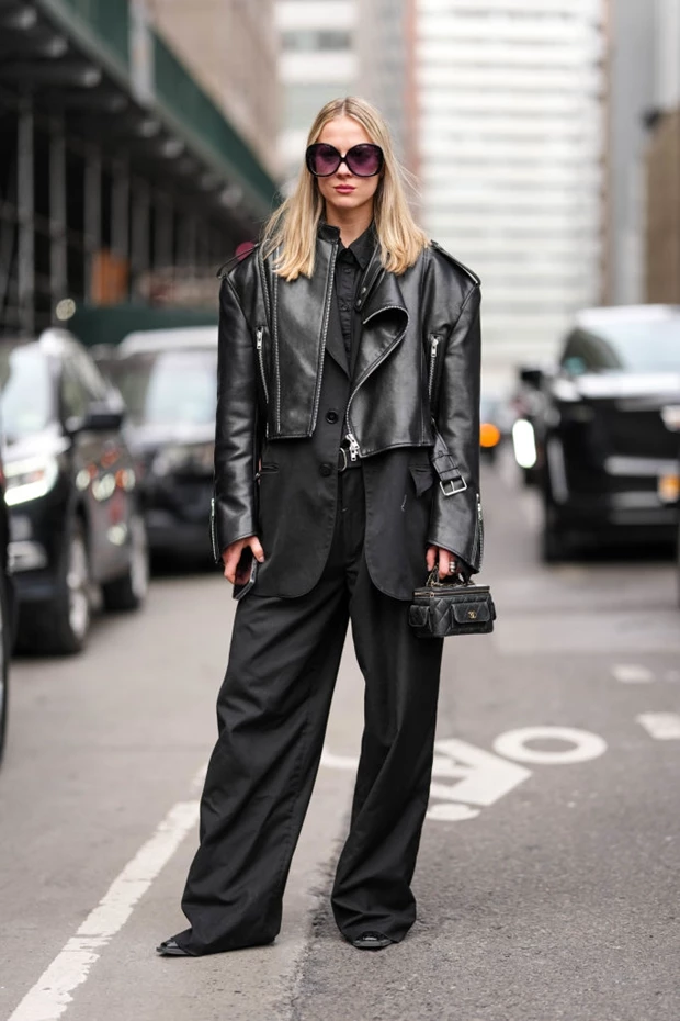 μαύρο παντελόνι street style