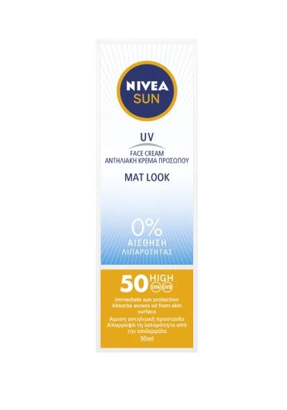 Ματ αντηλιακό προσώπο,υ UV Face Mat Look Cream SPF50, Nivea