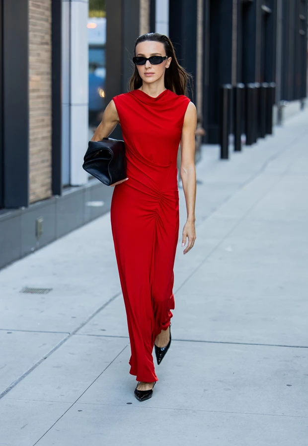 red dress street style