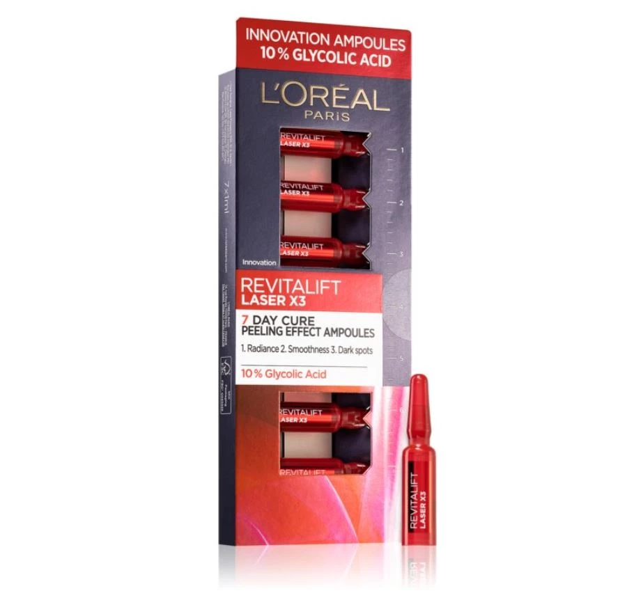 Αμπούλες με γλυκολικό οξύ, Revitalift Laser X3, L’Oréal Paris
