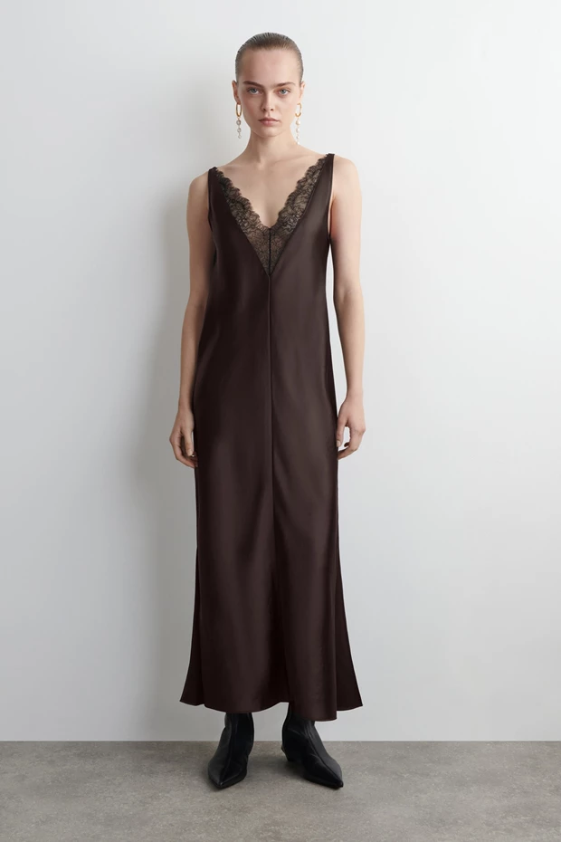 Σατέν slip dress με δαντέλα, COS.