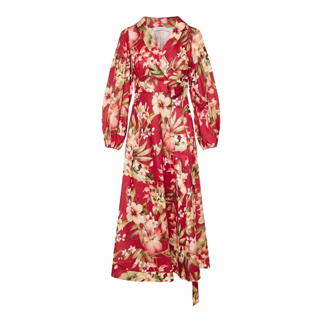 Μακρύ floral wrap φόρεμα "Lexi" Zimmermann, Luisa World.