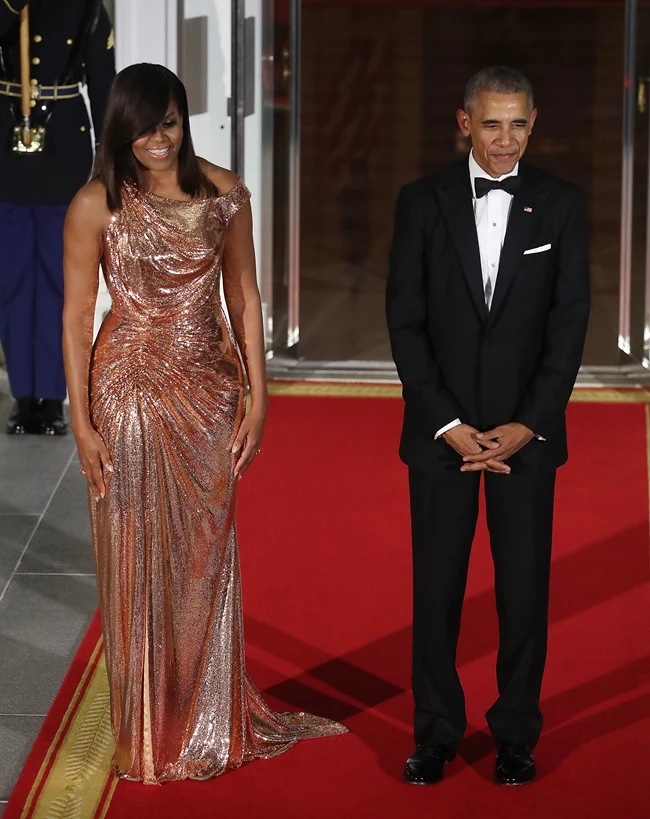 Michelle Obama in Atelier Versace at the White House (2016)