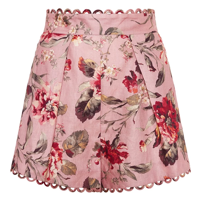 Floral λινό σορτς Ζimmermann