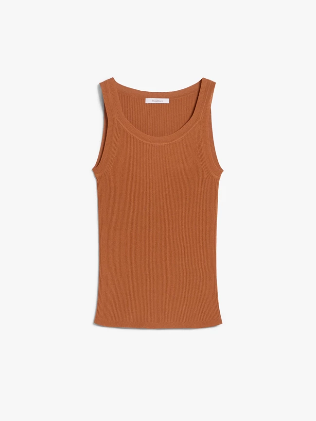 Ribbed tank top Λινό blazer Max Mara, Max Mara boutique.