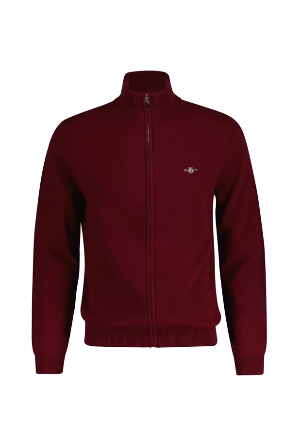 Gant ανδρικη πλεκτη ζακετα με ψηλο λαιμο και κεντημενο λογοτυπο Regular Fit