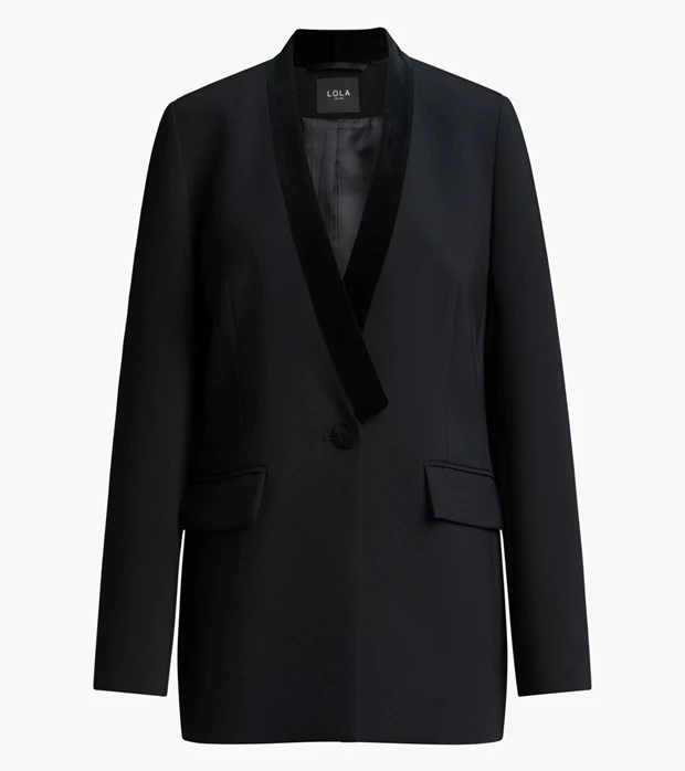 Blazer κρεπ με βελούδινες φάσες, LOLA.