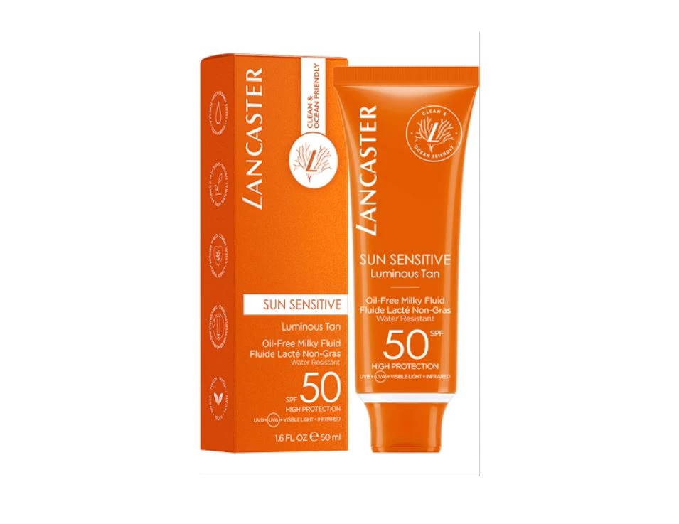 Καταπραϋντικό αντηλιακό προσώπου, Sun Sensitive Luminous Tan SPF50, Lancaster