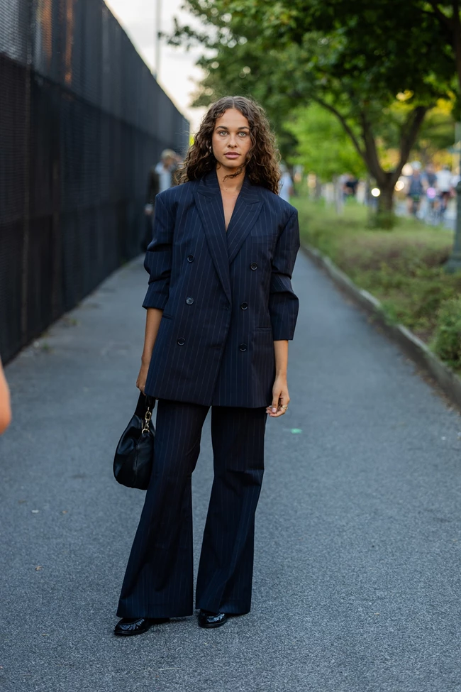 pinstripe street style