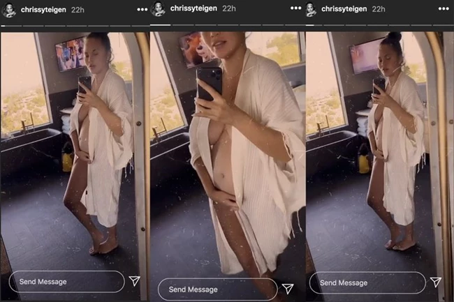 Chrissy Teigen | Μοιράστηκε βίντεο με τη φουσκωμένη της κοιλιά